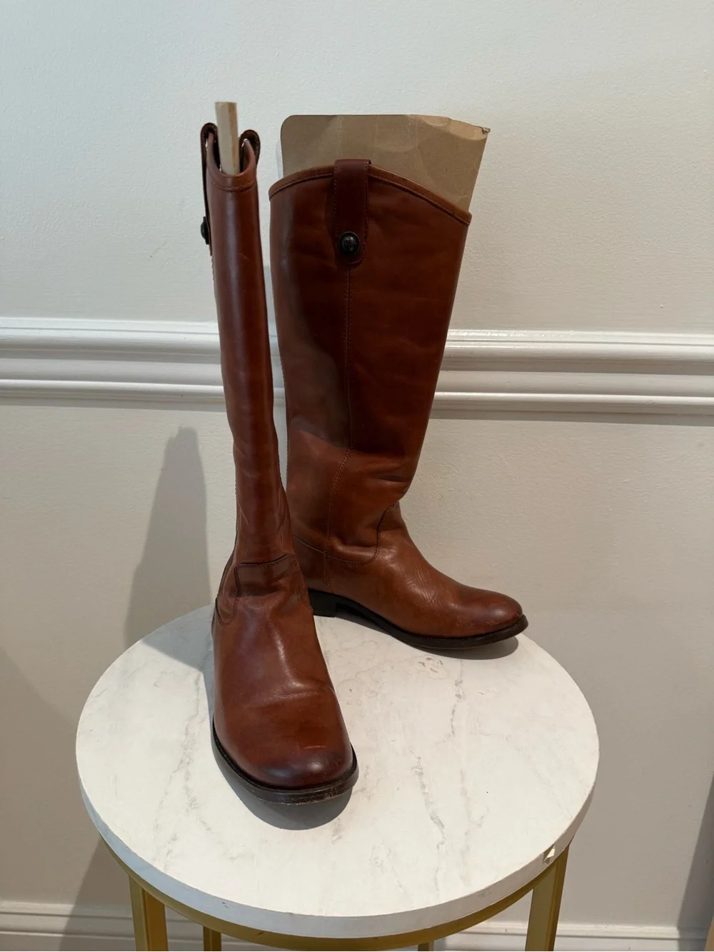 Frye Tall Leather Over-the-Knee Boots - Chestnut Brown